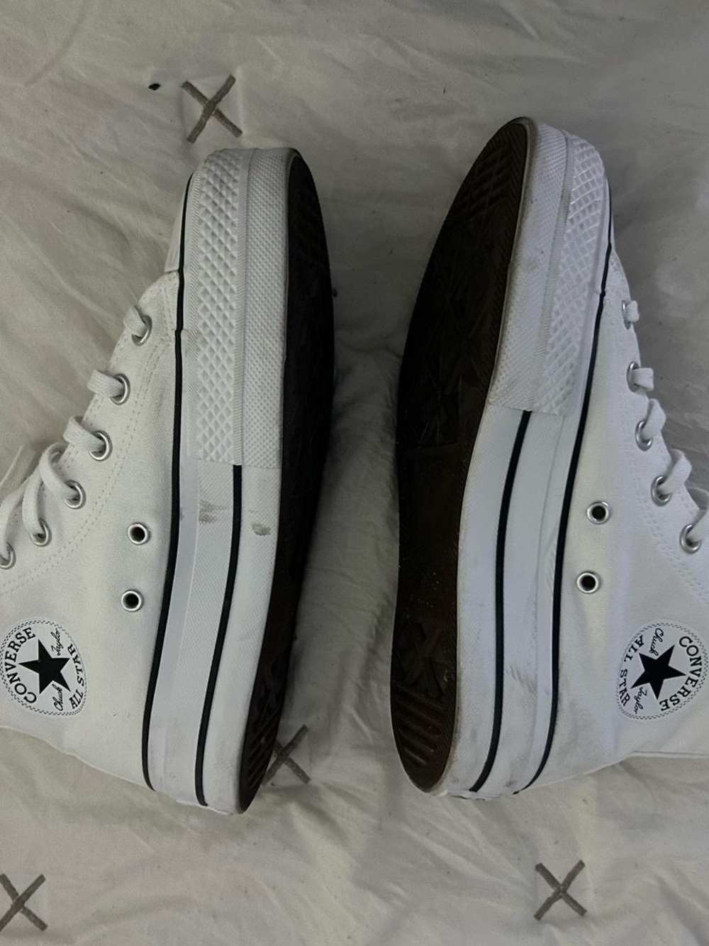 white platform converse